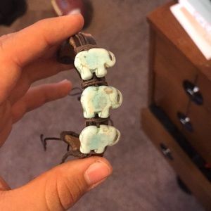 3 Elephant leather bracelet